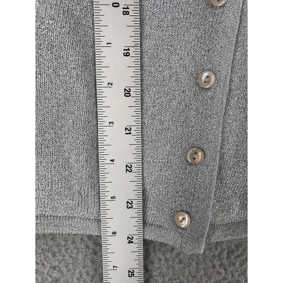 Express Tricot Formal Sweater Cami Set Size L Silver Metallic Flecks Long Sleeve - Picture 6 of 12
